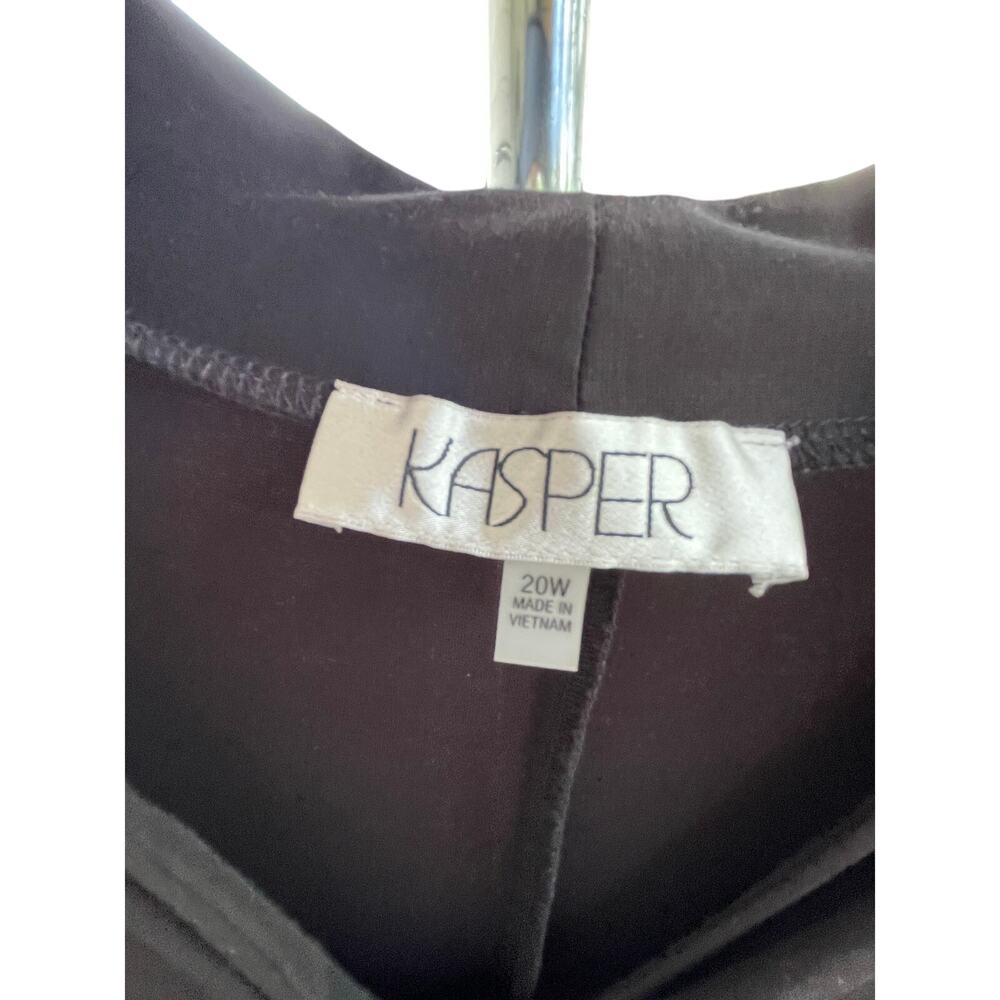 Kasper Black Faux Leather Mixed Media Knee-Length Sheath Dress nwt 20W - Picture 5 of 10